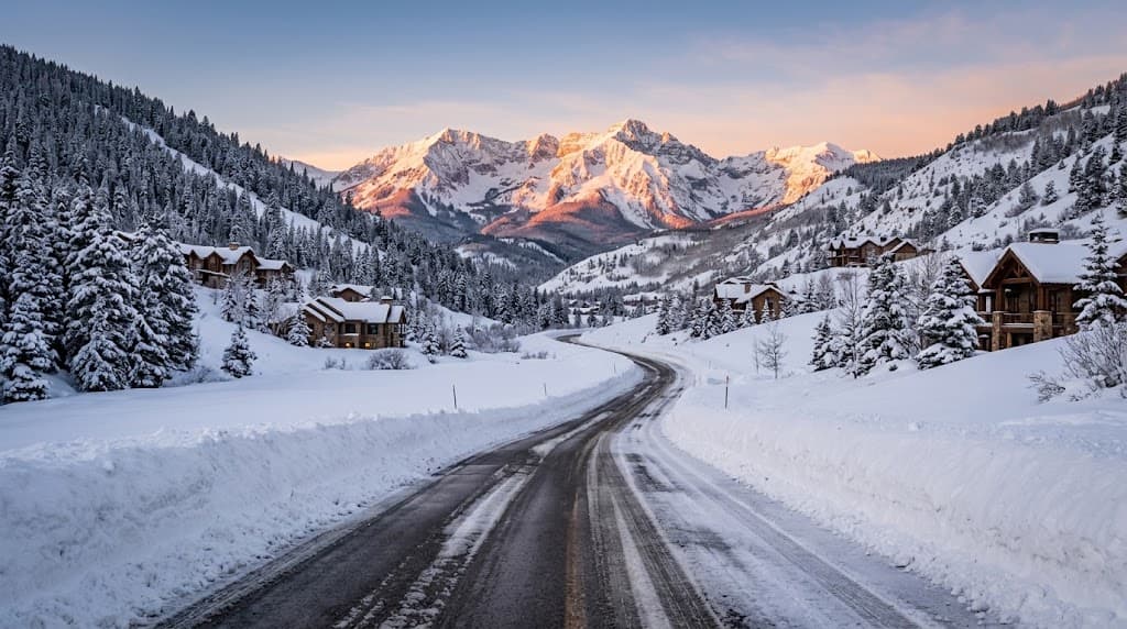 Winter morning in the Edwards and Avon valley, Eagle County, Colorado